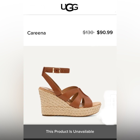 UGG Shoes - UGG Careena Tan Wedge Sandals